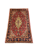 27295-Hamadan Hand-Knotted/Handmade Persian Rug/Carpet Tribal/Nomadic Authentic/ Size: 3'10" x 2'4"/118cm x 72cm