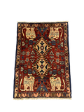 27296-Yalameh Hand-Knotted/Handmade Persian Rug/Carpet Tribal/Nomadic Authentic/ Size: 2'8" x 1'11"/82cm x 58cm