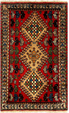 27297-Yalameh Hand-Knotted/Handmade Persian Rug/Carpet Tribal/Nomadic Authentic/ Size: 2'9" x 1'8"/84cm x 52cm