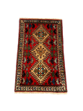 27297-Yalameh Hand-Knotted/Handmade Persian Rug/Carpet Tribal/Nomadic Authentic/ Size: 2'9" x 1'8"/84cm x 52cm