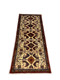 27328-Hamadan Hand-Knotted/Handmade Persian Rug/Carpet Tribal/Nomadic Authentic/ Size: 6'2" x 2'7"/189cm x 78cm