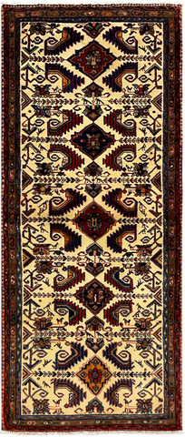 27328-Hamadan Hand-Knotted/Handmade Persian Rug/Carpet Tribal/Nomadic Authentic/ Size: 6'2" x 2'7"/189cm x 78cm