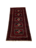 27329- Royal Balutch Persian Hand-knotted Authentic/Nomadic/Tribal Rug/Carpet/ Size: 5'4" x 2'7"/163cm x 80cm