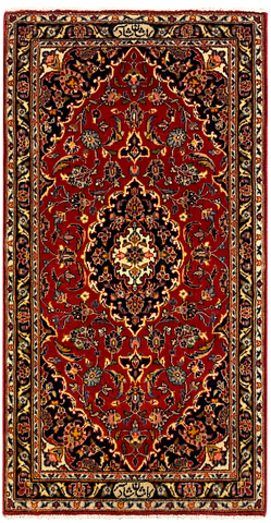 27337-Kashan Hand-Knotted/Handmade Persian Rug/Carpet Traditional/Authentic/Size: 4'6" x 2'4" /137cm x 70cm