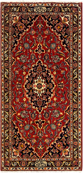 27340-Kashan Hand-Knotted/Handmade Persian Rug/Carpet Traditional/Authentic/Size: 4'6" x 2'2" /137cm x 68cm