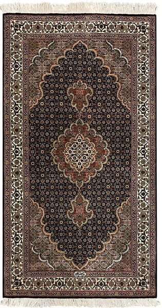 27473- Tabriz Persian Hand-knotted Carpet Authentic/Traditional Carpet/Rug/Size: 4'7" x 2'4"/140cm x 81cm