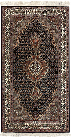 27473- Tabriz Persian Hand-knotted Carpet Authentic/Traditional Carpet/Rug/Size: 4'7" x 2'4"/140cm x 81cm