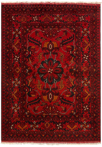 27516 - Khal Mohammad Hand-Knotted/Handmade Afghan Rug/Carpet/Traditional/Authentic/Size: 4'8" x 3'3"/142cm x 99cm