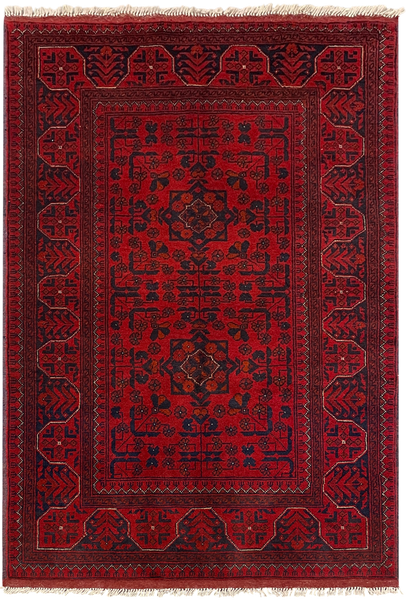 27517 - Khal Mohammad Hand-Knotted/Handmade Afghan Rug/Carpet/Traditional/Authentic/Size: 4'9" x 3'2"/145cm x 97cm