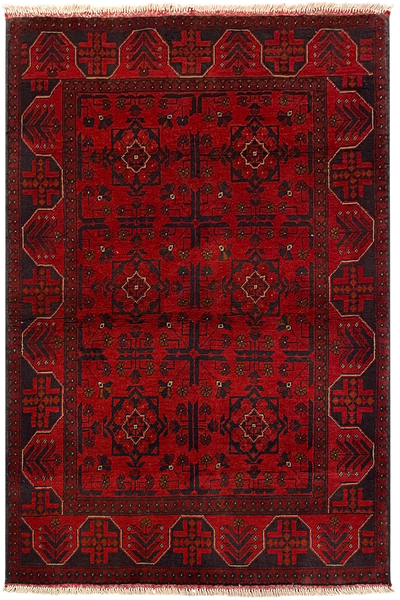 27518 - Khal Mohammad Hand-Knotted/Handmade Afghan Rug/Carpet/Traditional/Authentic/Size: 5'0" x 3'3"/152cm x 99cm
