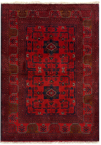 27519 - Khal Mohammad Hand-Knotted/Handmade Afghan Rug/Carpet/Traditional/Authentic/Size: 4'9" x 3'4"/145cm x 102cm