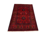 27519 - Khal Mohammad Hand-Knotted/Handmade Afghan Rug/Carpet/Traditional/Authentic/Size: 4'9" x 3'4"/145cm x 102cm