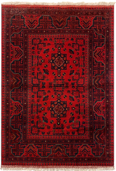 27520 - Khal Mohammad Hand-Knotted/Handmade Afghan Rug/Carpet/Traditional/Authentic/Size: 5'0" x 3'4"/152cm x 102cm