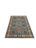 27525-Kazak Hand-Knotted/Handmade Afghan Rug/Carpet Tribal/Nomadic Authentic/ Size: 5'9" x 3'10"/175cm x 117cm