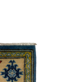 27527-Kazak Hand-Knotted/Handmade Afghan Rug/Carpet Tribal/Nomadic Authentic/ Size: 6'1" x 4'2"/185cm x 127cm