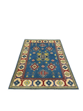 27527-Kazak Hand-Knotted/Handmade Afghan Rug/Carpet Tribal/Nomadic Authentic/ Size: 6'1" x 4'2"/185cm x 127cm