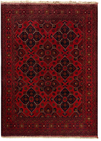 27529 - Khal Mohammad Hand-Knotted/Handmade Afghan Rug/Carpet/Traditional/Authentic/Size: 4'9" x 3'4"/145cm x 102cm