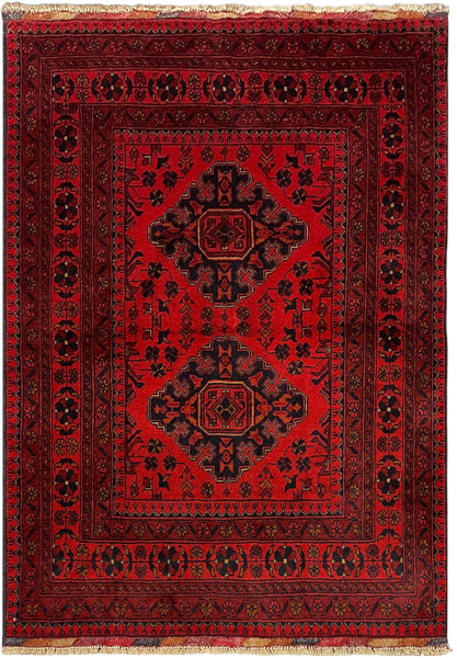 27532- Khal Mohammad Hand-Knotted/Handmade Afghan Rug/Carpet/Traditional/Authentic/Size: 6'2" x 4'2"/145cm x 99cm