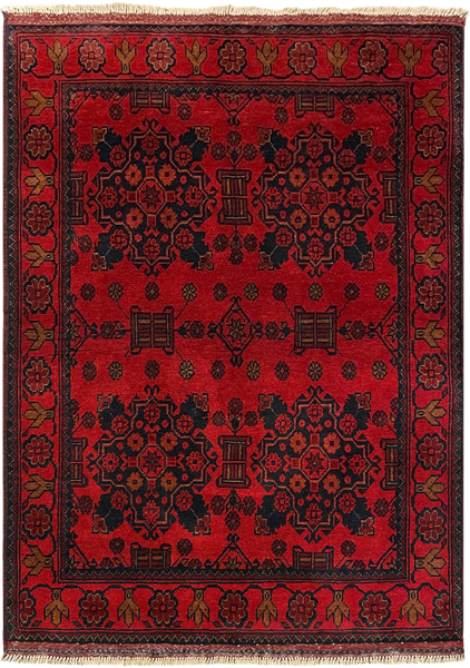 27535- Khal Mohammad Hand-Knotted/Handmade Afghan Rug/Carpet/Traditional/Authentic/Size: 4'8" x 3'3"/142cm x 99cm