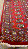 27620-Bokhara Hand-Knotted/Handmade Pakistani Rug/Carpet Tribal/Nomadic Authentic/ Size: 6'0" x 2'1"/183cm ×64cm
