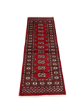 27620-Bokhara Hand-Knotted/Handmade Pakistani Rug/Carpet Tribal/Nomadic Authentic/ Size: 6'0" x 2'1"/183cm ×64cm