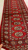 27621-Bokhara Hand-Knotted/Handmade Pakistani Rug/Carpet Tribal/Nomadic Authentic/ Size: 6'1" x 2'1"/185cm ×64cm
