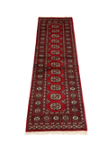 27621-Bokhara Hand-Knotted/Handmade Pakistani Rug/Carpet Tribal/Nomadic Authentic/ Size: 6'1" x 2'1"/185cm ×64cm
