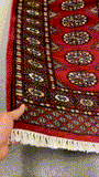 27622-Bokhara Hand-Knotted/Handmade Pakistani Rug/Carpet Tribal/Nomadic Authentic/ Size: 6'1" x 1'10"/185cm ×56cm