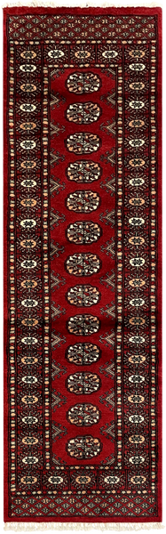 27622-Bokhara Hand-Knotted/Handmade Pakistani Rug/Carpet Tribal/Nomadic Authentic/ Size: 6'1" x 1'10"/185cm ×56cm