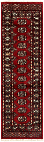 27622-Bokhara Hand-Knotted/Handmade Pakistani Rug/Carpet Tribal/Nomadic Authentic/ Size: 6'1" x 1'10"/185cm ×56cm