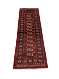 27623-Bokhara Hand-Knotted/Handmade Pakistani Rug/Carpet Tribal/Nomadic Authentic/ Size: 6'1" x 2'2"/185cm ×66cm