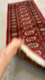 27624-Bokhara Hand-Knotted/Handmade Pakistani Rug/Carpet Tribal/Nomadic Authentic/ Size: 6'2" x 2'1"/188cm ×64cm