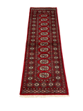 27624-Bokhara Hand-Knotted/Handmade Pakistani Rug/Carpet Tribal/Nomadic Authentic/ Size: 6'2" x 2'1"/188cm ×64cm