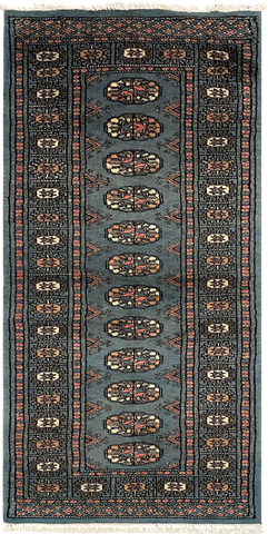 27625-Bokhara Hand-Knotted/Handmade Pakistani Rug/Carpet Tribal/Nomadic Authentic/ Size: 6'0" x 2'11"/183cm ×89cm