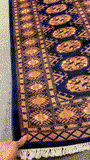 27628-Bokhara Hand-Knotted/Handmade Pakistani Rug/Carpet Tribal/Nomadic Authentic/ Size: 5'9" x 2'2"/175cm ×66cm