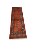 27629-Bokhara Hand-Knotted/Handmade Pakistani Rug/Carpet Tribal/Nomadic Authentic/ Size: 6'2" x 2'2"/188cm ×66cm