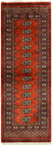 27629-Bokhara Hand-Knotted/Handmade Pakistani Rug/Carpet Tribal/Nomadic Authentic/ Size: 6'2" x 2'2"/188cm ×66cm