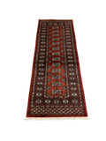 27631-Bokhara Hand-Knotted/Handmade Pakistani Rug/Carpet Tribal/Nomadic Authentic/ Size: 5'8" x 2'2"/173cm ×66cm