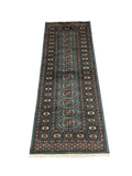 27635-Bokhara Hand-Knotted/Handmade Pakistani Rug/Carpet Tribal/Nomadic Authentic/ Size: 5'8" x 2'2"/173cm ×66cm