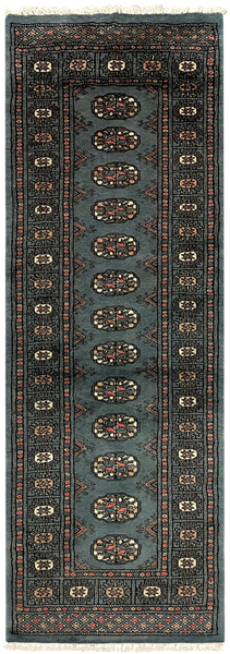 27638-Bokhara Hand-Knotted/Handmade Pakistani Rug/Carpet Tribal/Nomadic Authentic/ Size: 5'8" x 2'2"/173cm ×66cm