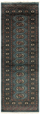 27638-Bokhara Hand-Knotted/Handmade Pakistani Rug/Carpet Tribal/Nomadic Authentic/ Size: 5'8" x 2'2"/173cm ×66cm