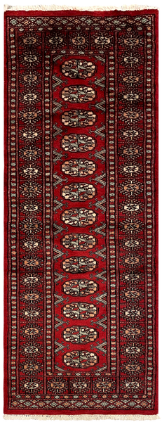 27639-Bokhara Hand-Knotted/Handmade Pakistani Rug/Carpet Tribal/Nomadic Authentic/ Size: 5'7" x 2'1"/170cm ×64cm