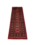 27639-Bokhara Hand-Knotted/Handmade Pakistani Rug/Carpet Tribal/Nomadic Authentic/ Size: 5'7" x 2'1"/170cm ×64cm