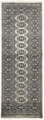 27640-Bokhara Hand-Knotted/Handmade Pakistani Rug/Carpet Tribal/Nomadic Authentic/ Size: 5'10" x 2'1"/178cm ×64cm