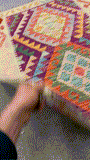 27659- Kelim Hand-Woven/Flat-Weaved/Afghan Kelim/Carpet Modern/Nomadic Authentic/Size: 3'9" x 2'6"/114cm ×76cm