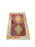 27659- Kelim Hand-Woven/Flat-Weaved/Afghan Kelim/Carpet Modern/Nomadic Authentic/Size: 3'9" x 2'6"/114cm ×76cm