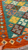 27672 - Kelim Hand-Woven/Flat-Weaved/Afghan Kelim/Carpet Modern/Nomadic Authentic/Size: 4'1" x 2'7"/124 cm × 79cm