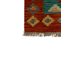 27672 - Kelim Hand-Woven/Flat-Weaved/Afghan Kelim/Carpet Modern/Nomadic Authentic/Size: 4'1" x 2'7"/124 cm × 79cm