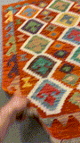 27678 - Kelim Hand-Woven/Flat-Weaved/Afghan Kelim/Carpet Modern/Nomadic Authentic/Size: 4'0" x 2'6"/122cm × 76cm