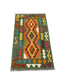 27679 - Kelim Hand-Woven/Flat-Weaved/Afghan Kelim/Carpet Modern/Nomadic Authentic/Size: 4'3" x 2'7"/130cm × 79cm